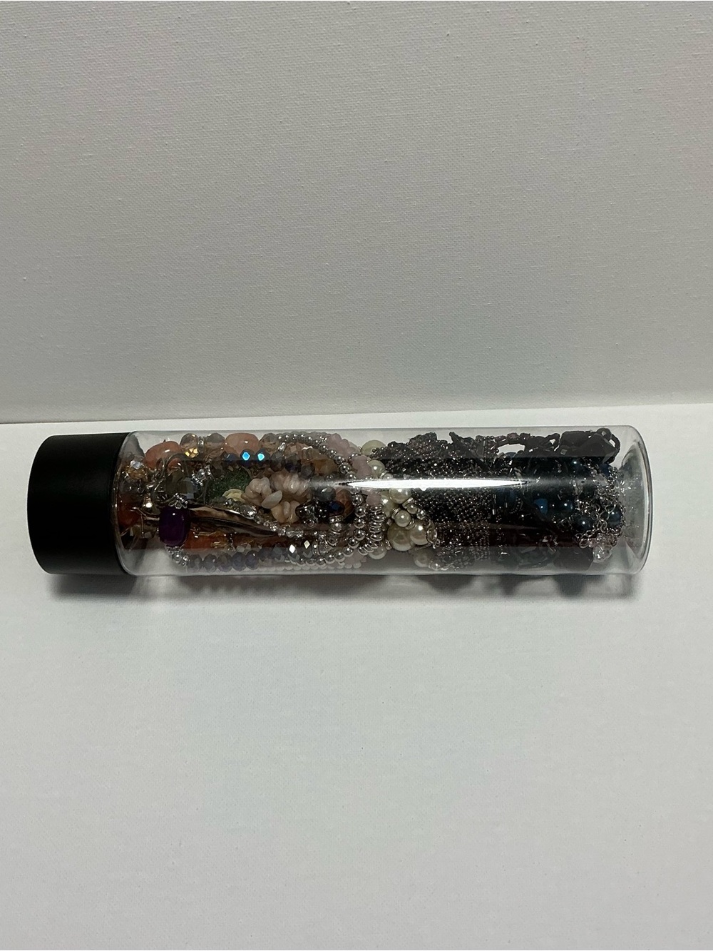 Clear Jewelry Tube Filled with 25 Mixed Costume Jewelry - Multicolor Items. - Picture 9 of 15